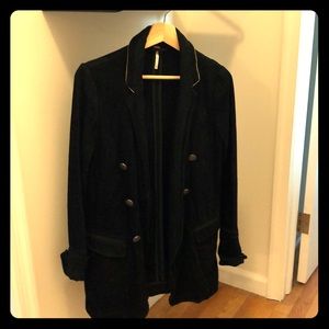 Free People military velvet blazer